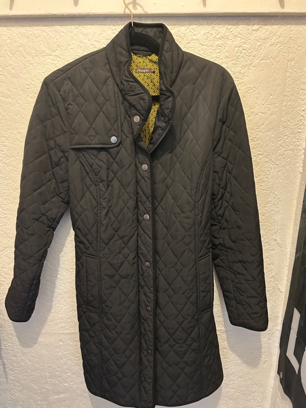 J. McLaughlin Black Quilted Long Puffer Coat